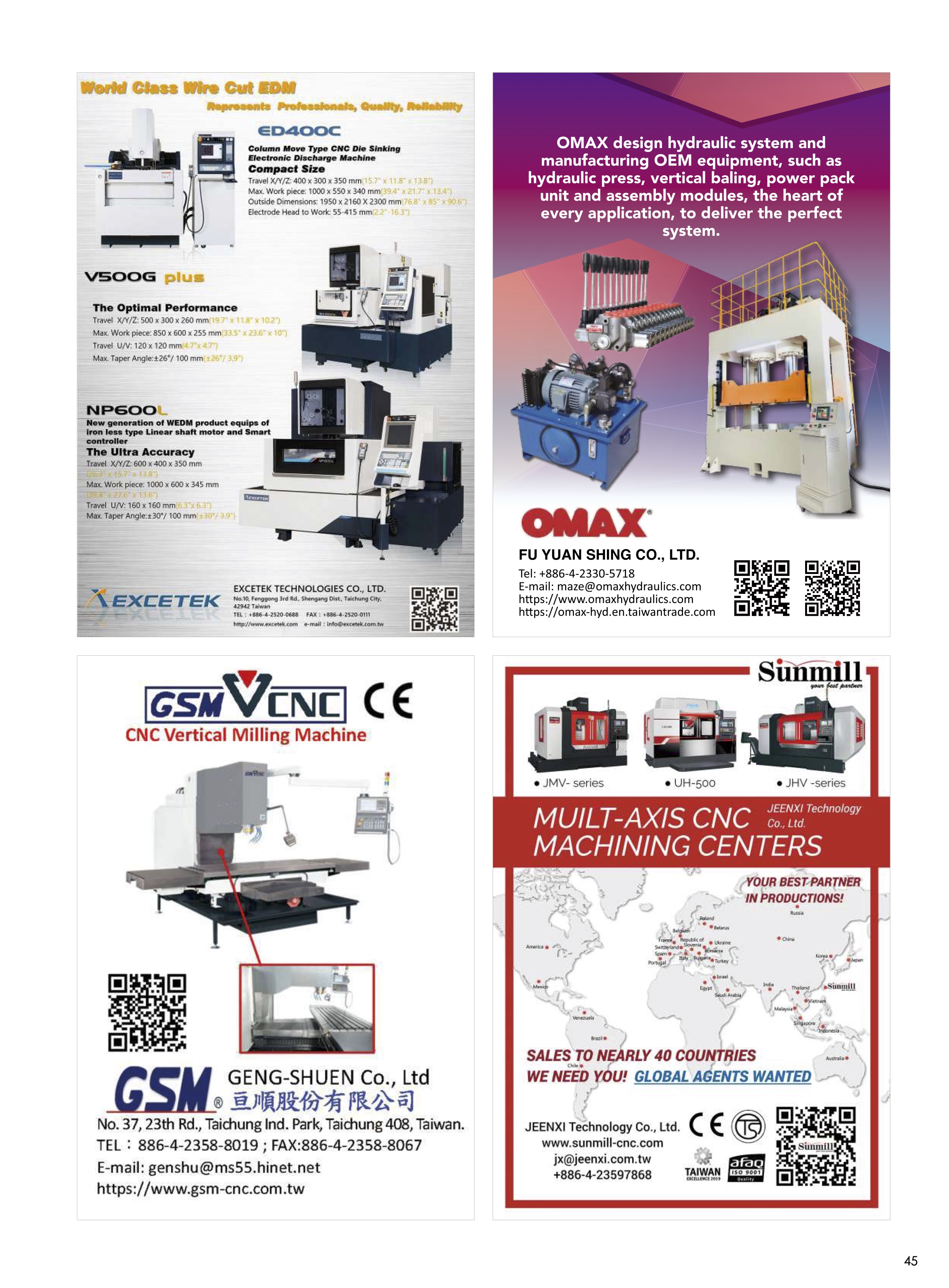 Company page from 2022 Taiwan Products Machinery Magazine